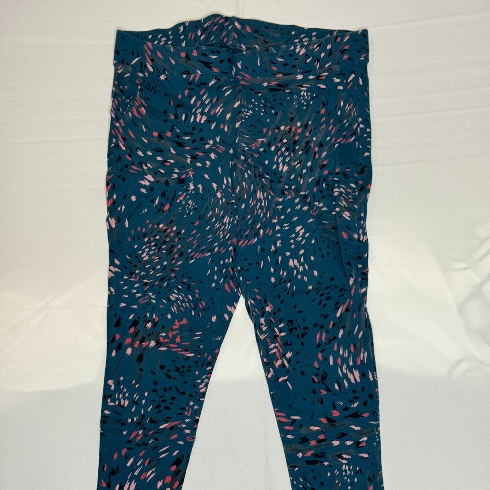 Torrid Full-Length Pocket Ponte Legging (Teal/Pink Splashes)